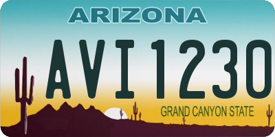 AZ license plate AVI1230