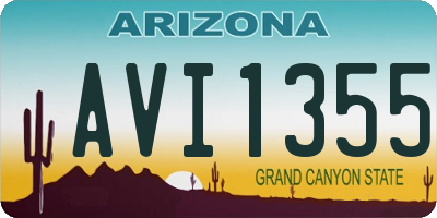 AZ license plate AVI1355