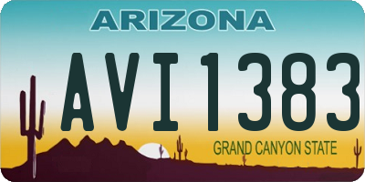 AZ license plate AVI1383