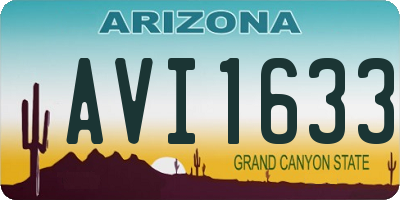 AZ license plate AVI1633