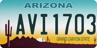 AZ license plate AVI1703