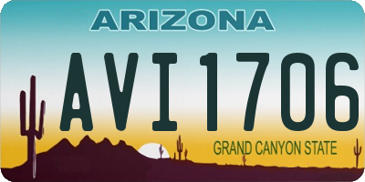 AZ license plate AVI1706