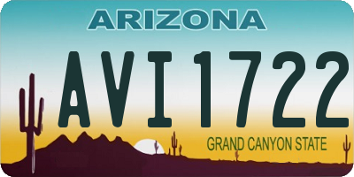 AZ license plate AVI1722