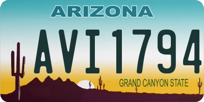 AZ license plate AVI1794