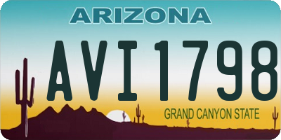 AZ license plate AVI1798