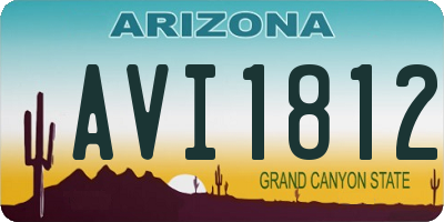 AZ license plate AVI1812