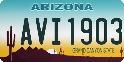 AZ license plate AVI1903