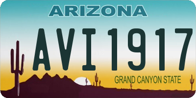 AZ license plate AVI1917