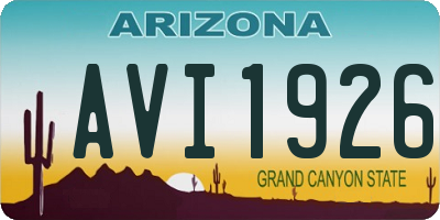 AZ license plate AVI1926