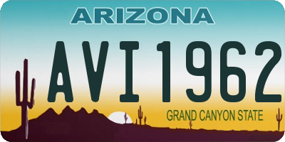 AZ license plate AVI1962