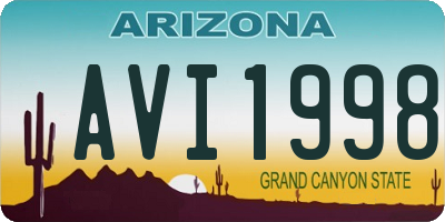 AZ license plate AVI1998