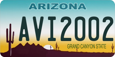 AZ license plate AVI2002