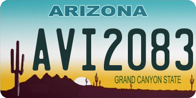 AZ license plate AVI2083
