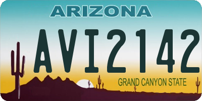 AZ license plate AVI2142