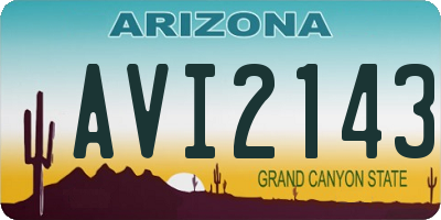 AZ license plate AVI2143