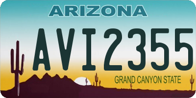 AZ license plate AVI2355