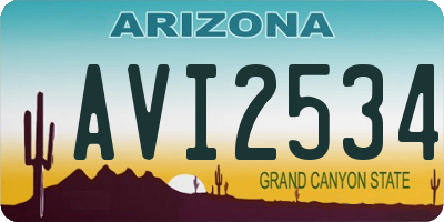 AZ license plate AVI2534