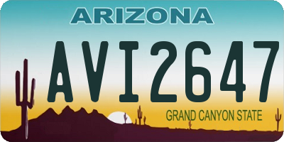 AZ license plate AVI2647