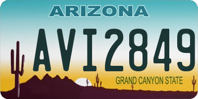 AZ license plate AVI2849