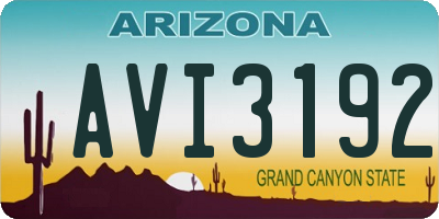 AZ license plate AVI3192