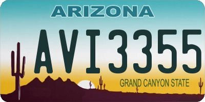 AZ license plate AVI3355