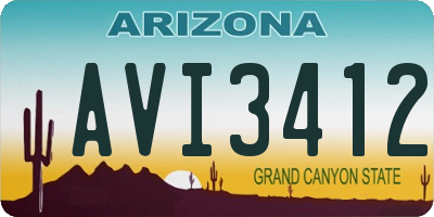 AZ license plate AVI3412