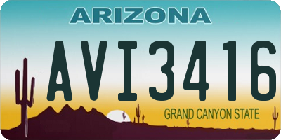 AZ license plate AVI3416
