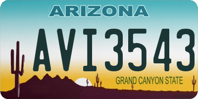 AZ license plate AVI3543