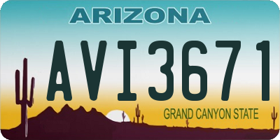 AZ license plate AVI3671