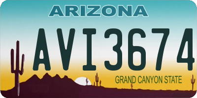 AZ license plate AVI3674
