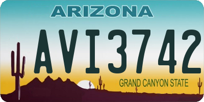 AZ license plate AVI3742