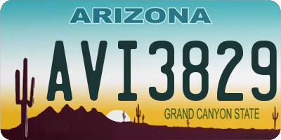 AZ license plate AVI3829