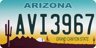 AZ license plate AVI3967