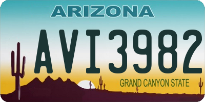 AZ license plate AVI3982