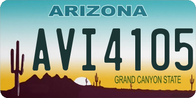 AZ license plate AVI4105