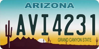 AZ license plate AVI4231