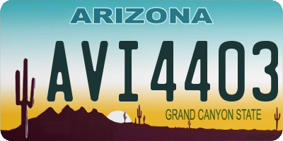 AZ license plate AVI4403