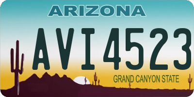 AZ license plate AVI4523