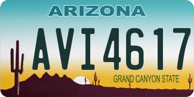 AZ license plate AVI4617