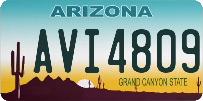 AZ license plate AVI4809