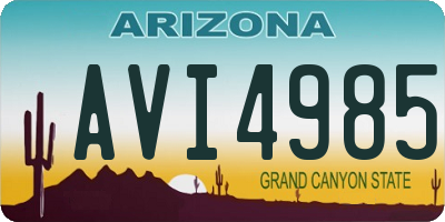 AZ license plate AVI4985
