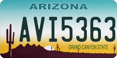 AZ license plate AVI5363