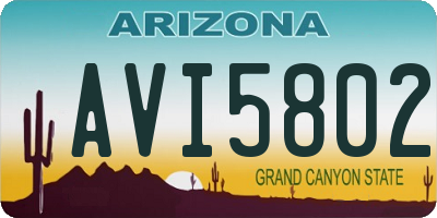 AZ license plate AVI5802
