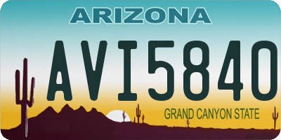 AZ license plate AVI5840