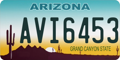 AZ license plate AVI6453