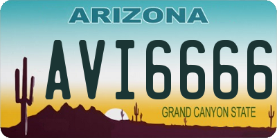 AZ license plate AVI6666