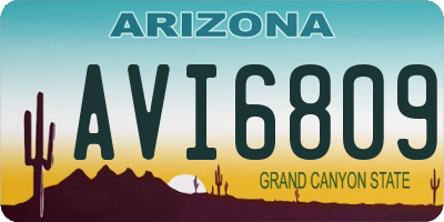 AZ license plate AVI6809