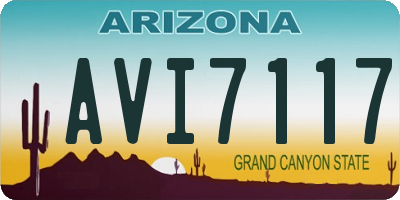 AZ license plate AVI7117
