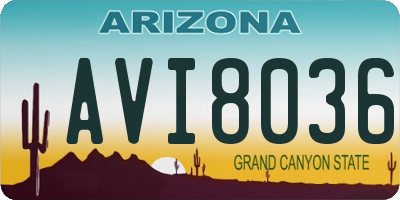 AZ license plate AVI8036