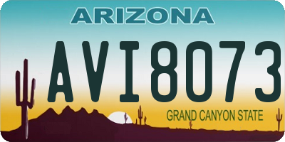 AZ license plate AVI8073